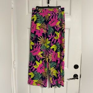 P1- 77 PARK Pink TROPICAL Wide Leg Pull-On Pants